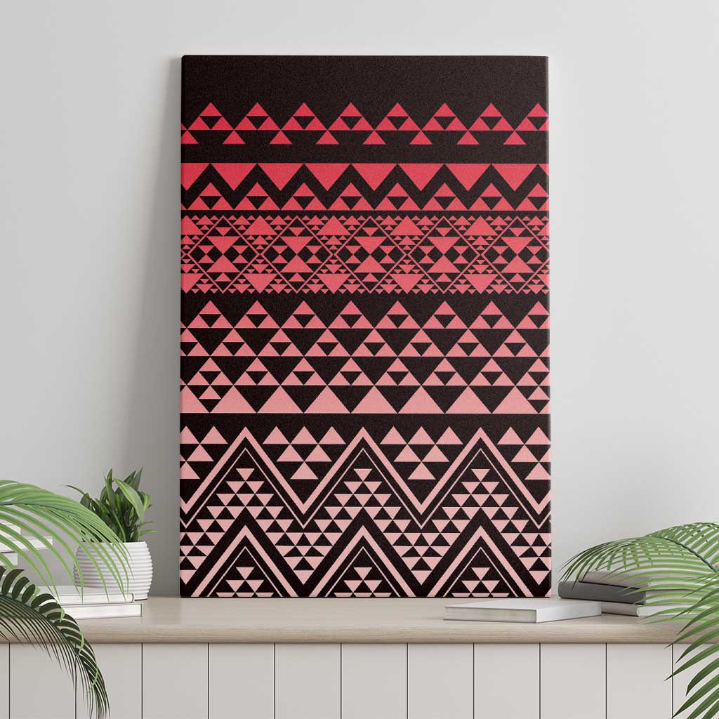 Maori Niho Taniwha Te Wheiao Canvas Wall Art Terracotta - Polynesian Pride