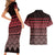 Maori Niho Taniwha Te Wheiao Couples Matching Short Sleeve Bodycon Dress and Hawaiian Shirt Terracotta - Polynesian Pride