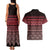 Maori Niho Taniwha Te Wheiao Couples Matching Tank Maxi Dress and Hawaiian Shirt Terracotta - Polynesian Pride