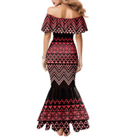 Maori Niho Taniwha Te Wheiao Family Matching Mermaid Dress and Hawaiian Shirt Terracotta LT7 - Polynesian Pride