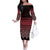 Maori Niho Taniwha Te Wheiao Family Matching Off The Shoulder Long Sleeve Dress and Hawaiian Shirt Terracotta - Polynesian Pride