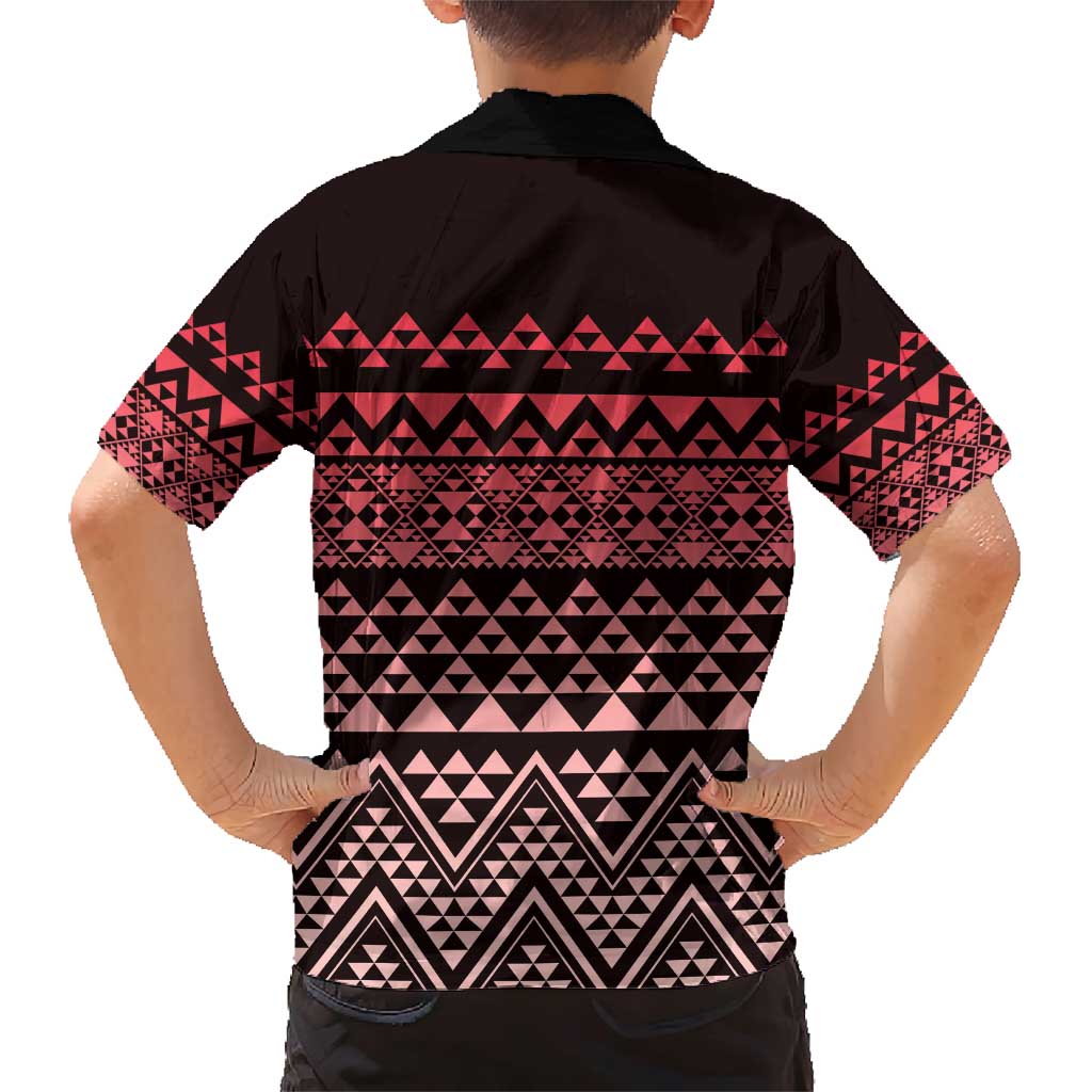 Maori Niho Taniwha Te Wheiao Family Matching Short Sleeve Bodycon Dress and Hawaiian Shirt Terracotta LT7 - Polynesian Pride