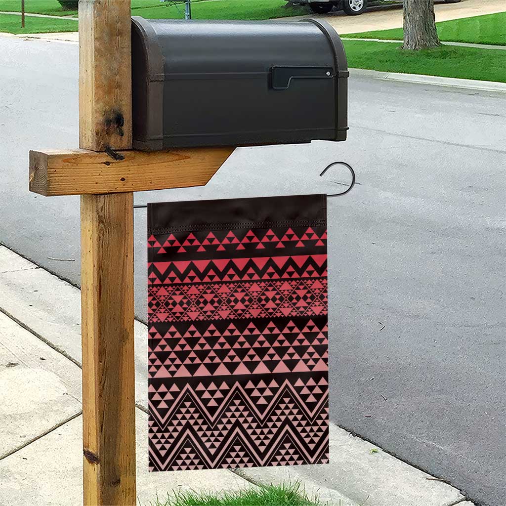 Maori Niho Taniwha Te Wheiao Garden Flag Terracotta - Polynesian Pride