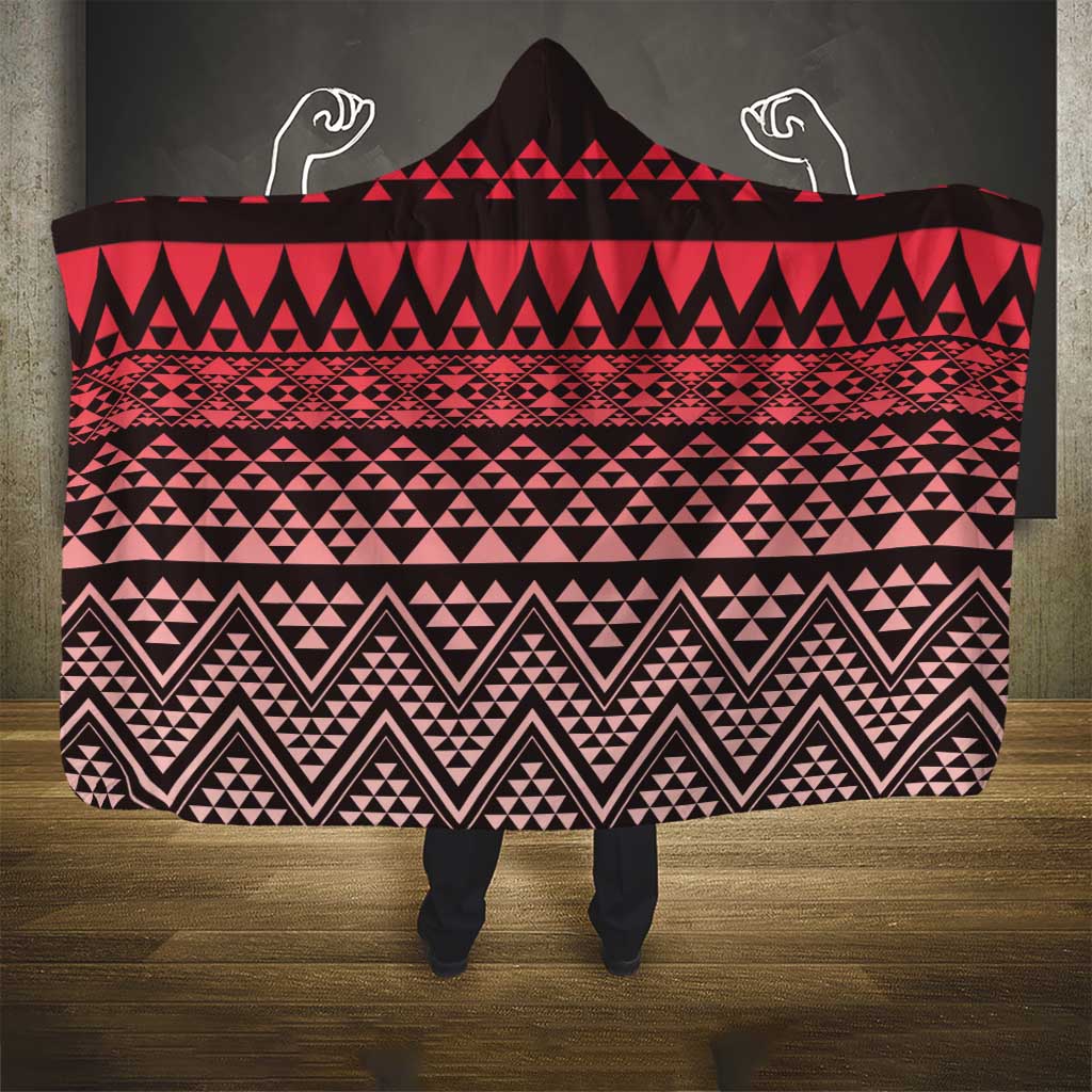 Maori Niho Taniwha Te Wheiao Hooded Blanket Terracotta - Polynesian Pride