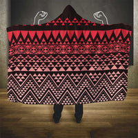 Maori Niho Taniwha Te Wheiao Hooded Blanket Terracotta - Polynesian Pride