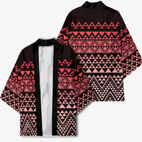 Maori Niho Taniwha Te Wheiao Kimono Terracotta - Polynesian Pride