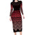 Maori Niho Taniwha Te Wheiao Long Sleeve Bodycon Dress Terracotta - Polynesian Pride