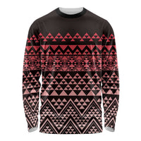 Maori Niho Taniwha Te Wheiao Long Sleeve Shirt Terracotta - Polynesian Pride