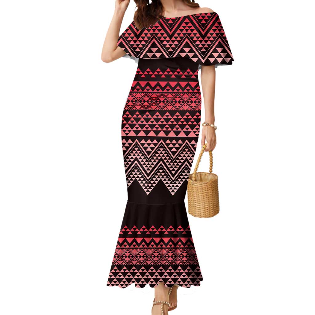 Maori Niho Taniwha Te Wheiao Mermaid Dress Terracotta LT7 Women Terracotta - Polynesian Pride
