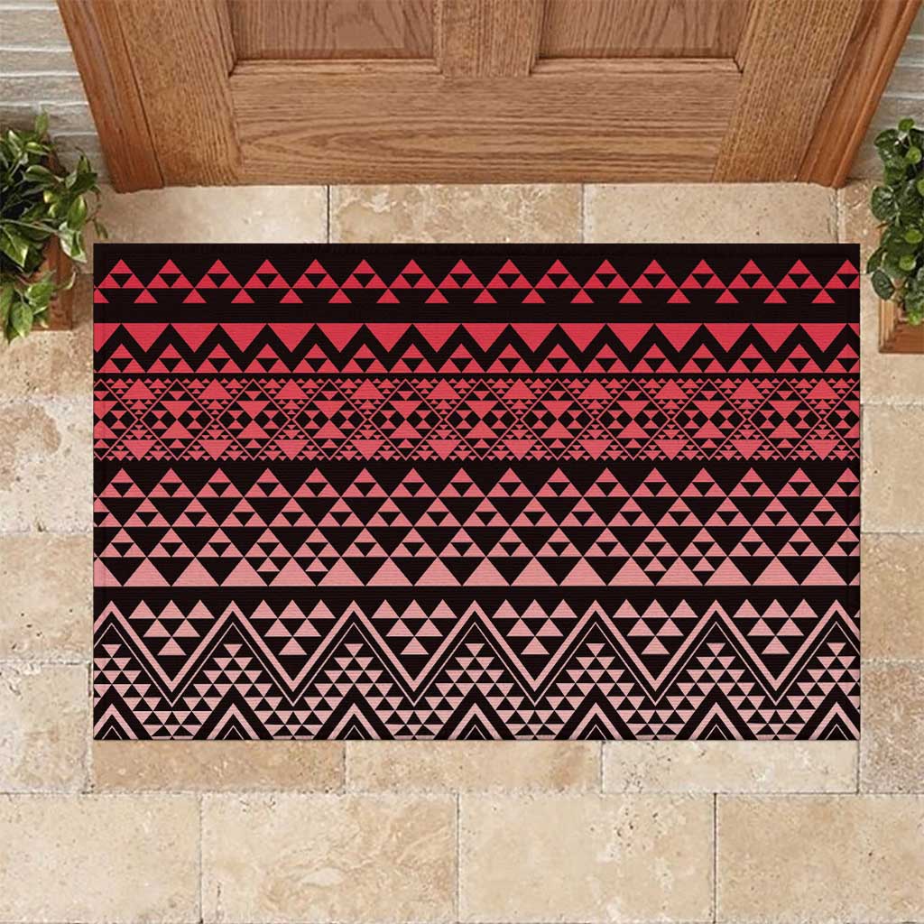 Maori Niho Taniwha Te Wheiao Rubber Doormat Terracotta - Polynesian Pride