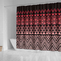 Maori Niho Taniwha Te Wheiao Shower Curtain Terracotta - Polynesian Pride