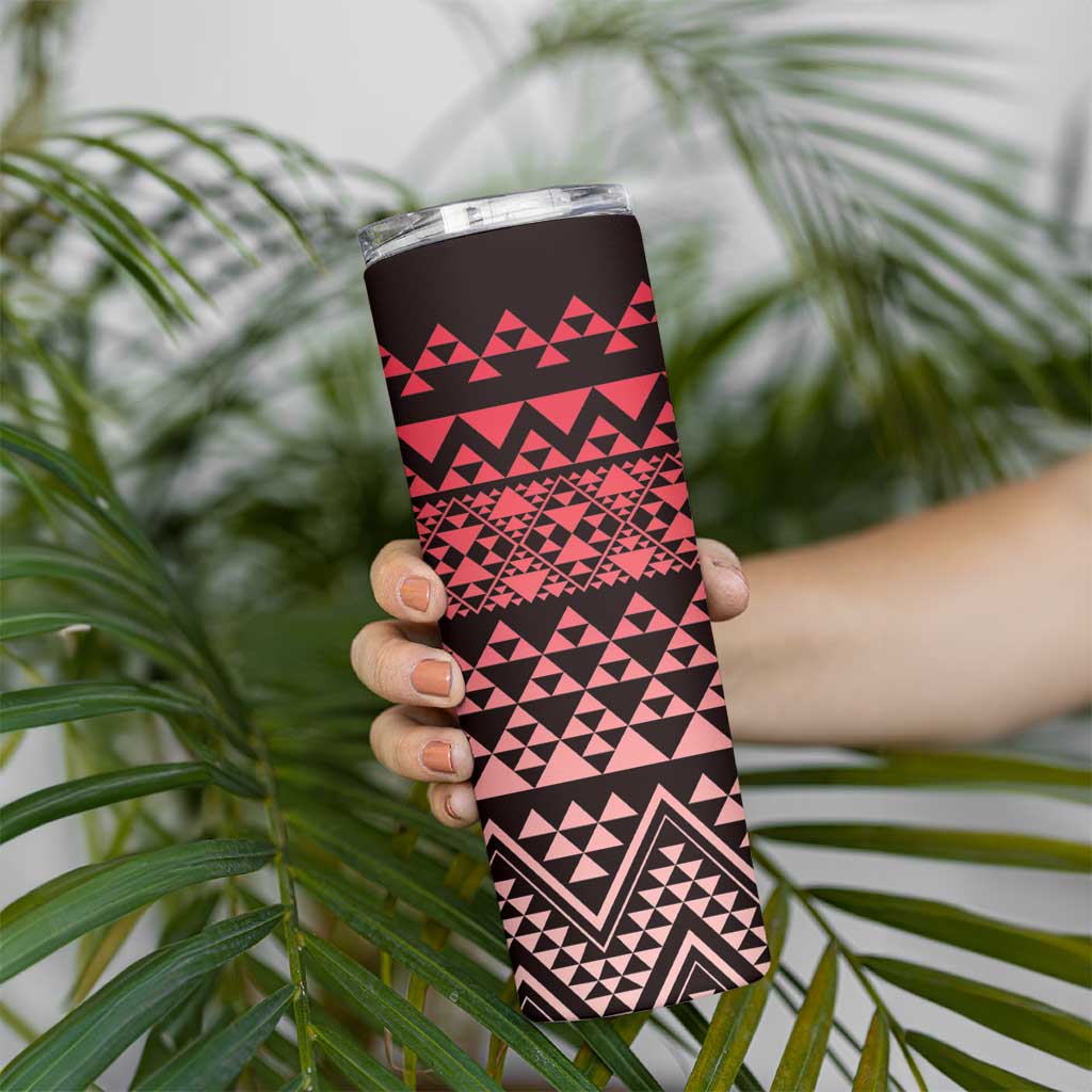 Maori Niho Taniwha Te Wheiao Skinny Tumbler Terracotta - Polynesian Pride