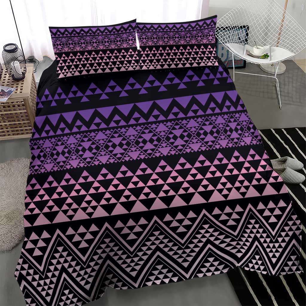 Maori Niho Taniwha Te Wheiao Bedding Set Waiporoporo - Polynesian Pride