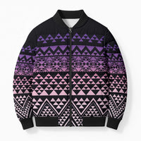 Maori Niho Taniwha Te Wheiao Bomber Puffer Jacket Waiporoporo - Polynesian Pride