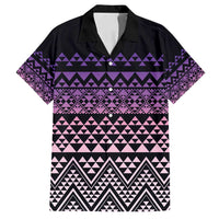 Maori Niho Taniwha Te Wheiao Family Matching Long Sleeve Bodycon Dress and Hawaiian Shirt Waiporoporo LT7 Dad's Shirt - Short Sleeve Purple - Polynesian Pride