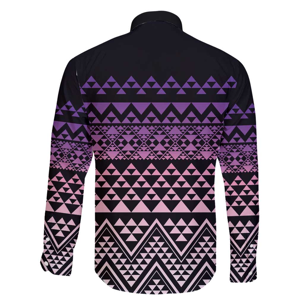 Maori Niho Taniwha Te Wheiao Family Matching Long Sleeve Bodycon Dress and Hawaiian Shirt Waiporoporo LT7 - Polynesian Pride