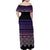 Maori Niho Taniwha Te Wheiao Family Matching Off Shoulder Maxi Dress and Hawaiian Shirt Waiporoporo - Polynesian Pride