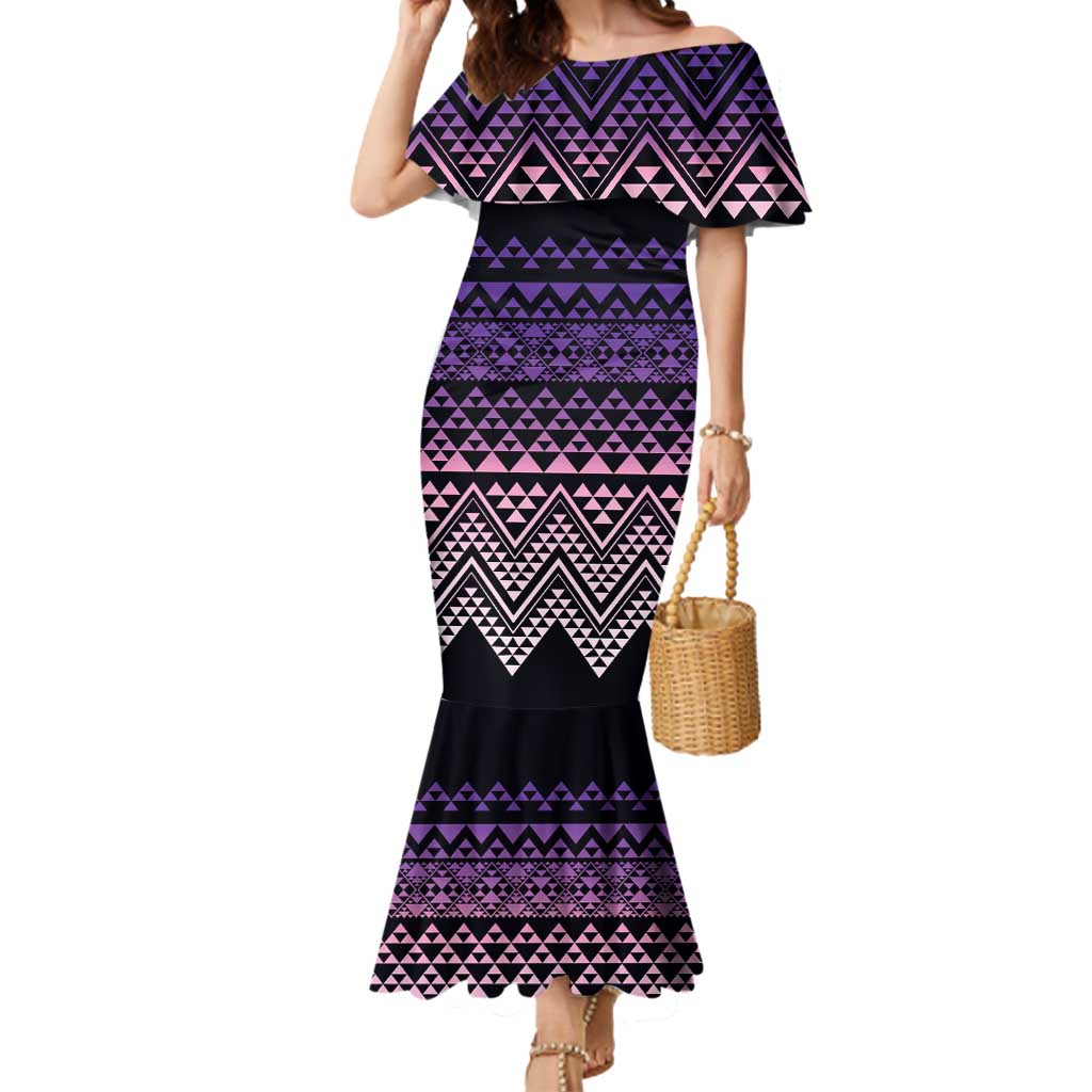 Maori Niho Taniwha Te Wheiao Mermaid Dress Waiporoporo LT7 Women Purple - Polynesian Pride