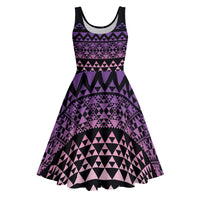 Maori Niho Taniwha Te Wheiao Midi Dress Waiporoporo - Polynesian Pride