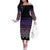 Maori Niho Taniwha Te Wheiao Off The Shoulder Long Sleeve Dress Waiporoporo - Polynesian Pride