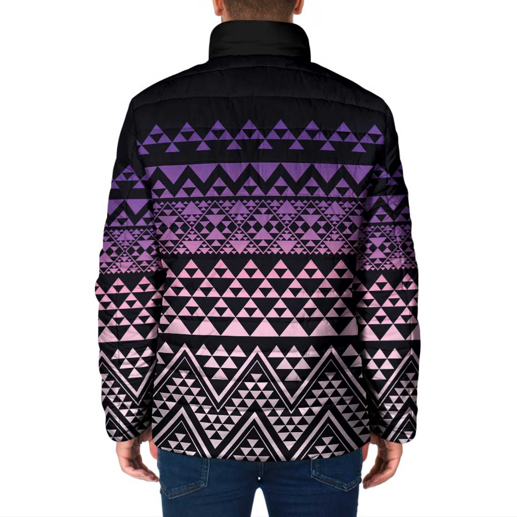 Maori Niho Taniwha Te Wheiao Padded Jacket Waiporoporo - Polynesian Pride