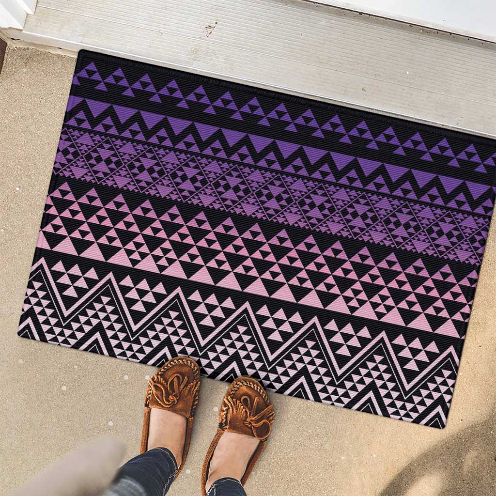 Maori Niho Taniwha Te Wheiao Rubber Doormat Waiporoporo - Polynesian Pride