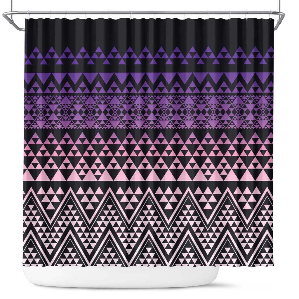 Maori Niho Taniwha Te Wheiao Shower Curtain Waiporoporo - Polynesian Pride