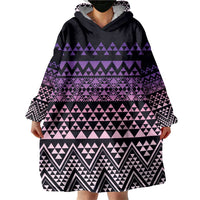 Maori Niho Taniwha Te Wheiao Wearable Blanket Hoodie Waiporoporo - Polynesian Pride
