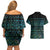 Maori Niho Taniwha Te Wheiao Couples Matching Off Shoulder Short Dress and Hawaiian Shirt Paua Shell - Polynesian Pride