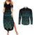 Maori Niho Taniwha Te Wheiao Couples Matching Summer Maxi Dress and Long Sleeve Button Shirt Paua Shell - Polynesian Pride
