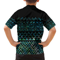 Maori Niho Taniwha Te Wheiao Family Matching Long Sleeve Bodycon Dress and Hawaiian Shirt Paua Shell LT7 - Polynesian Pride