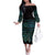 Maori Niho Taniwha Te Wheiao Family Matching Off The Shoulder Long Sleeve Dress and Hawaiian Shirt Paua Shell - Polynesian Pride