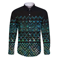 Maori Niho Taniwha Te Wheiao Family Matching Off Shoulder Maxi Dress and Hawaiian Shirt Paua Shell - Polynesian Pride