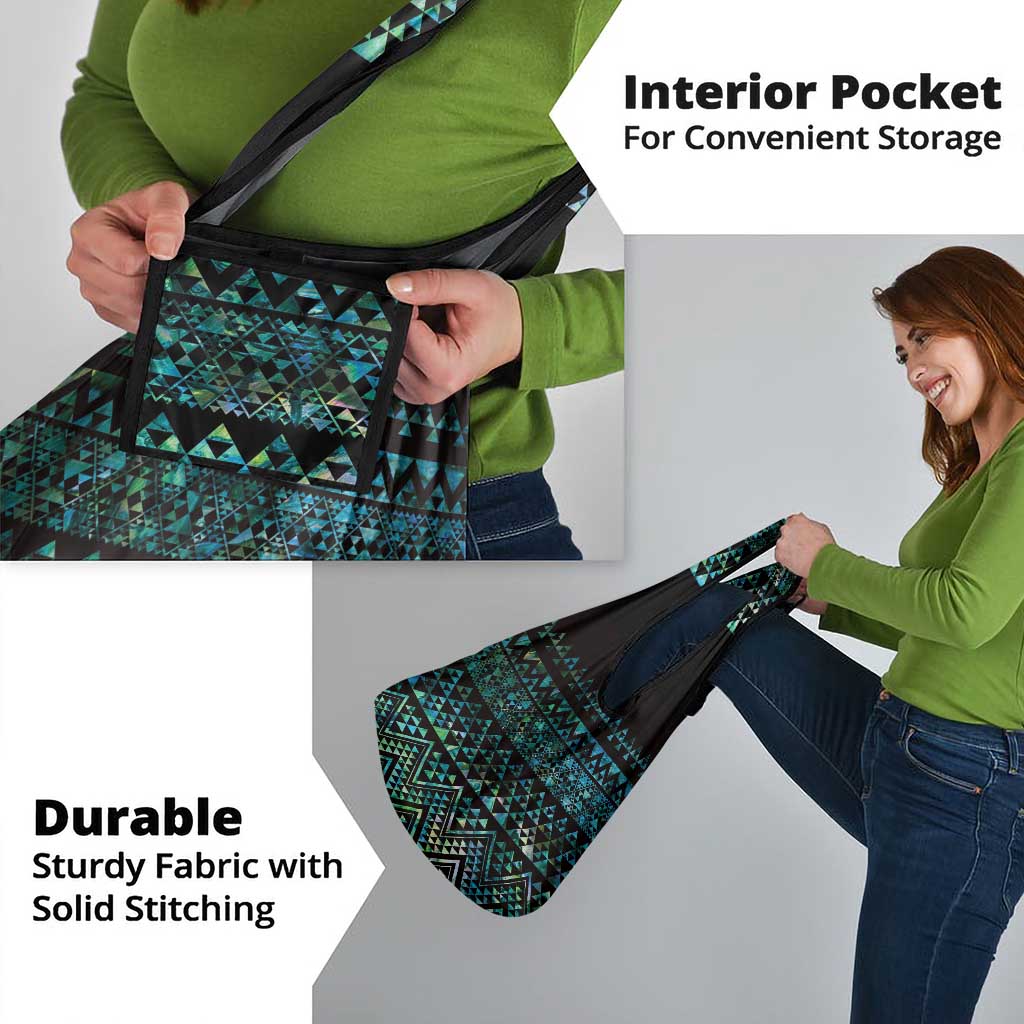 Maori Niho Taniwha Te Wheiao Grocery Bag Paua Shell - Polynesian Pride