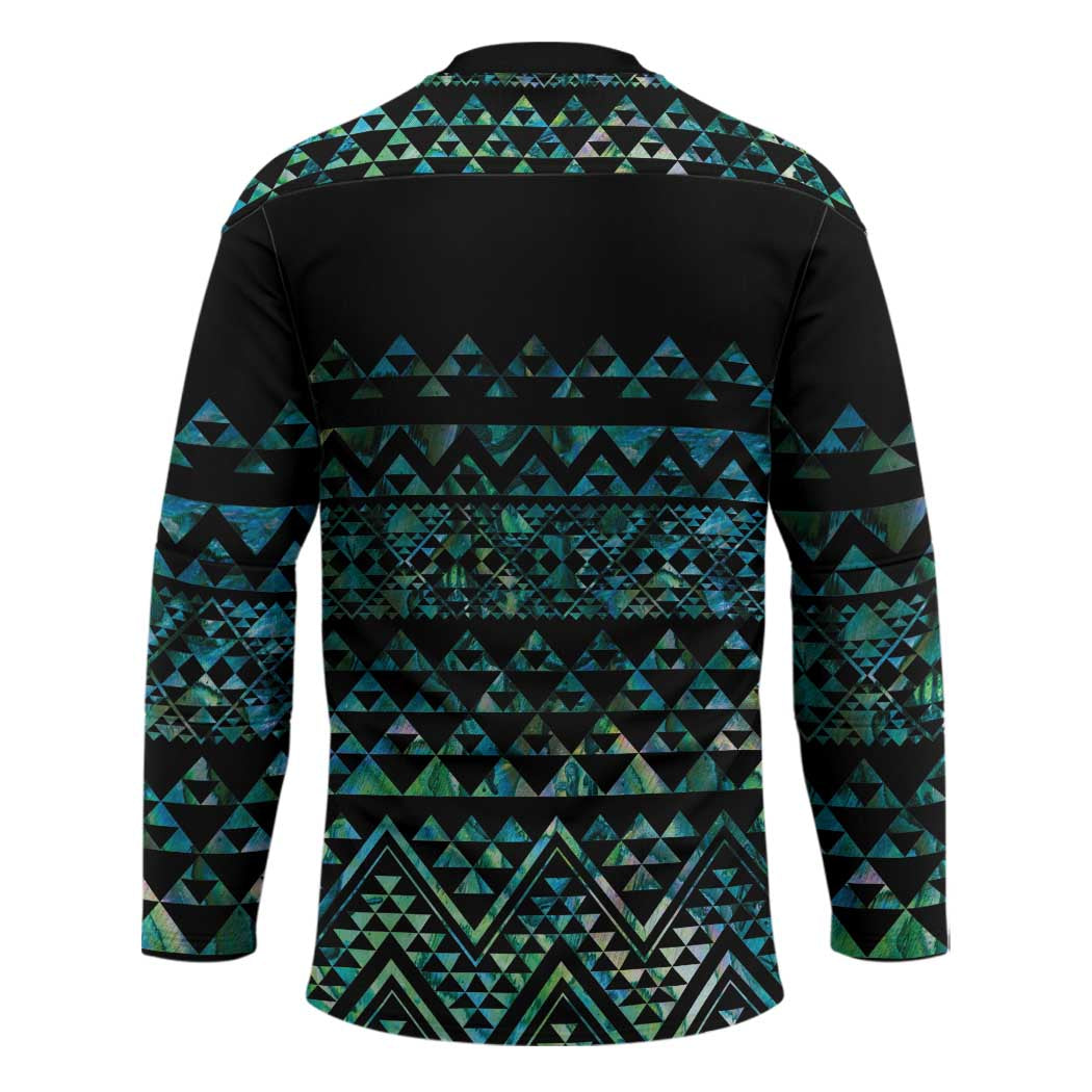 Maori Niho Taniwha Te Wheiao Hockey Jersey Paua Shell - Polynesian Pride