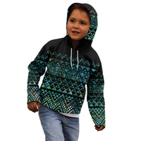Maori Niho Taniwha Te Wheiao Kid Hoodie Paua Shell - Polynesian Pride