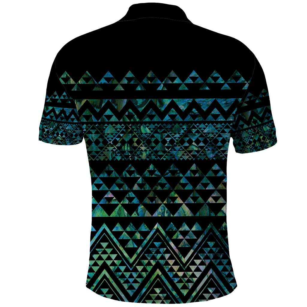 Maori Niho Taniwha Te Wheiao Polo Shirt Paua Shell - Polynesian Pride