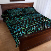 Maori Niho Taniwha Te Wheiao Quilt Bed Set Paua Shell - Polynesian Pride