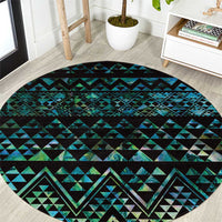 Maori Niho Taniwha Te Wheiao Round Carpet Paua Shell - Polynesian Pride