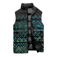 Maori Niho Taniwha Te Wheiao Sleeveless Puffer Jacket Paua Shell - Polynesian Pride