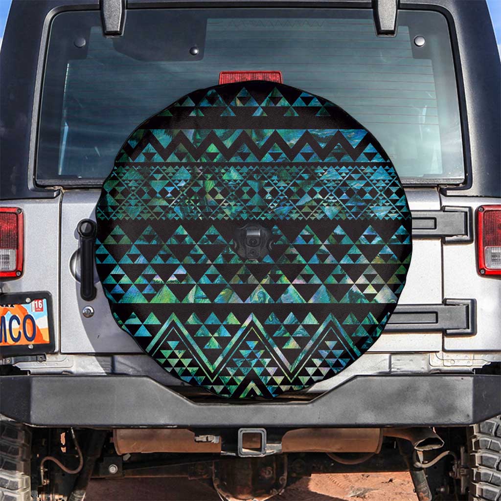 Maori Niho Taniwha Te Wheiao Spare Tire Cover Paua Shell - Polynesian Pride