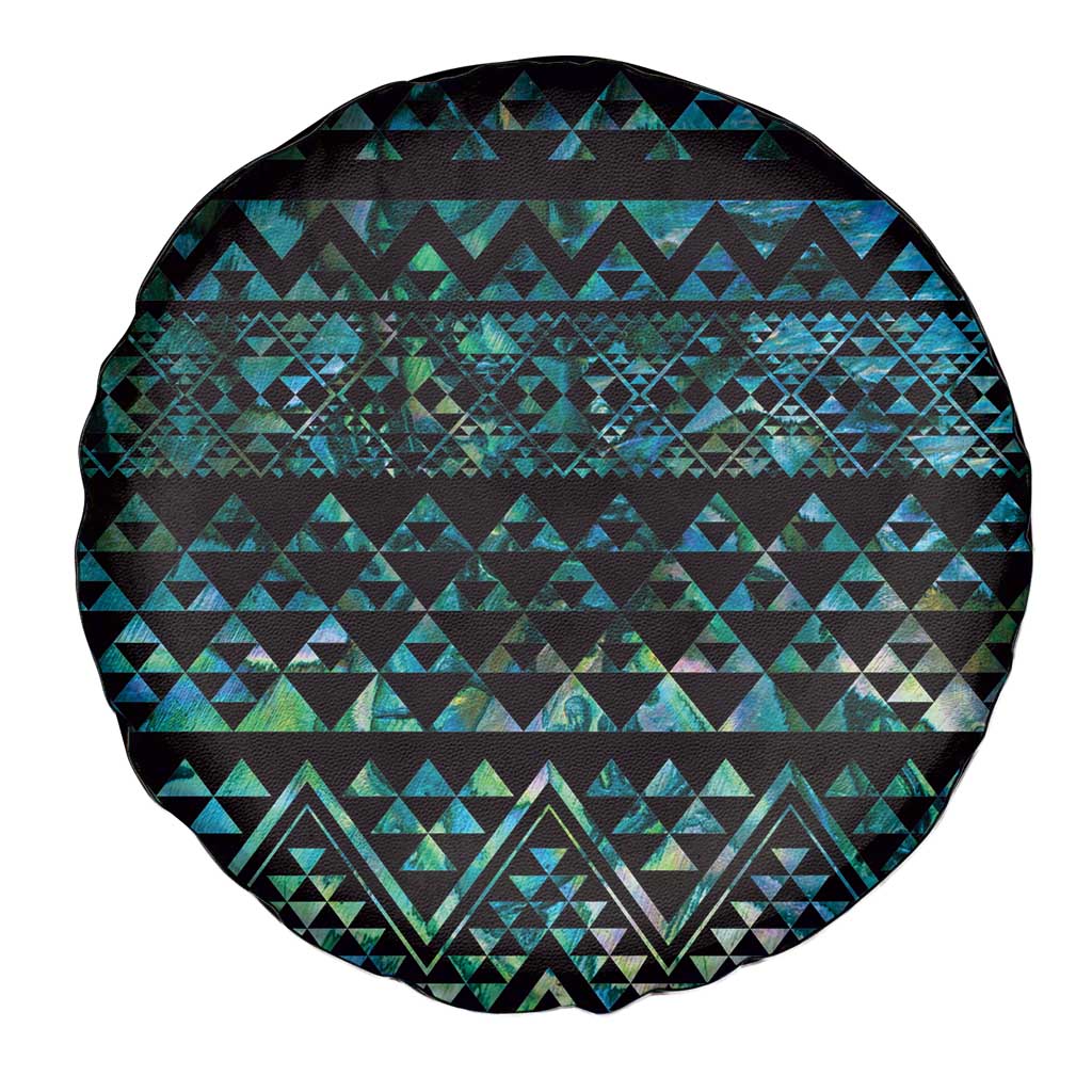 Maori Niho Taniwha Te Wheiao Spare Tire Cover Paua Shell - Polynesian Pride
