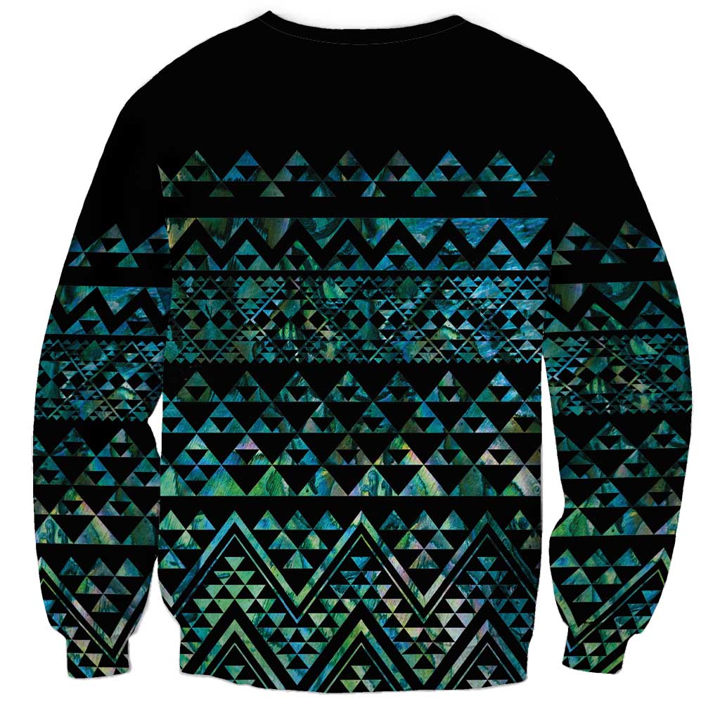Maori Niho Taniwha Te Wheiao Sweatshirt Paua Shell - Polynesian Pride