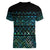 Maori Niho Taniwha Te Wheiao Women V-Neck T-Shirt Paua Shell - Polynesian Pride