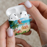 Tropical Christmas Funny Santa AirPods Case Beach Vacation LT7 - Polynesian Pride