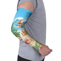 Tropical Christmas Funny Santa Arm Sleeves Beach Vacation LT7 - Polynesian Pride