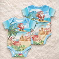 Tropical Christmas Funny Santa Baby Onesie Beach Vacation LT7 - Polynesian Pride