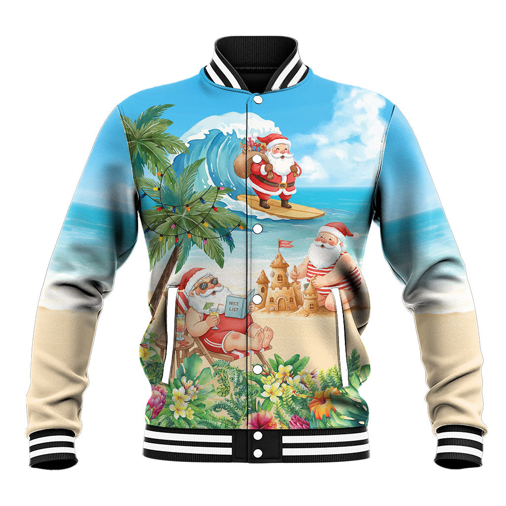 Tropical Christmas Funny Santa Baseball Jacket Beach Vacation LT7 Unisex Multicolor - Polynesian Pride