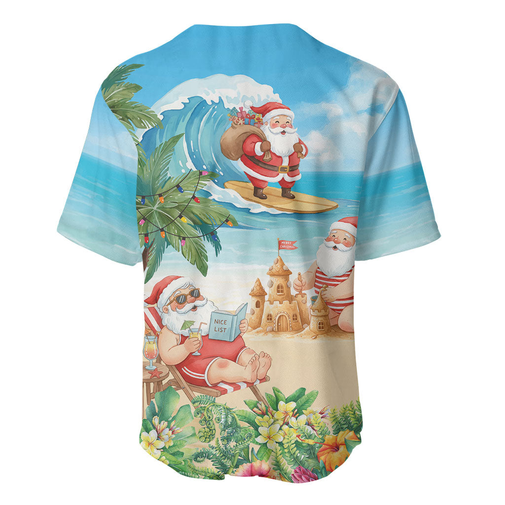 Tropical Christmas Funny Santa Baseball Jersey Beach Vacation LT7 - Polynesian Pride