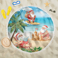 Tropical Christmas Funny Santa Beach Blanket Beach Vacation LT7 One Size 150cm Multicolor - Polynesian Pride
